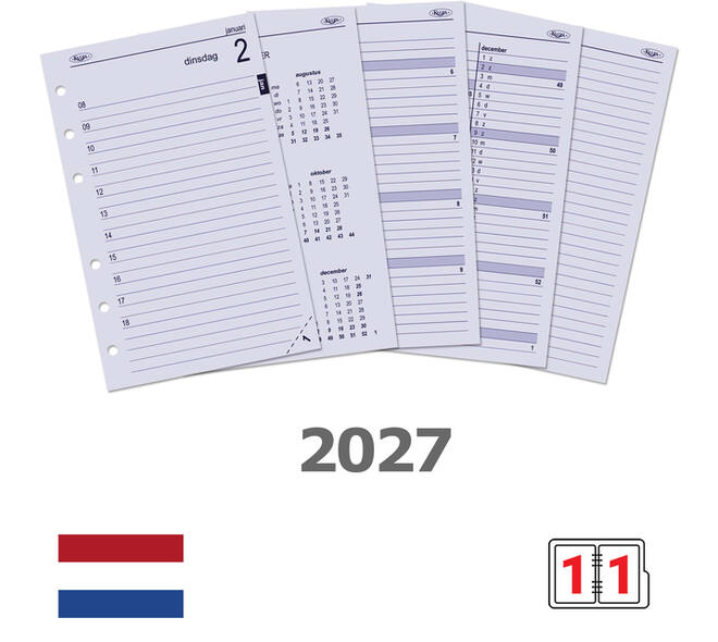 Agendavulling 2027 Kalpa Senior 1dag/1pagina