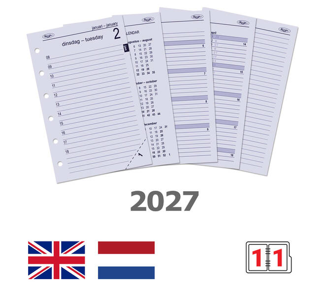 Agendavulling 2027 Kalpa Pocket 1dag/1pagina