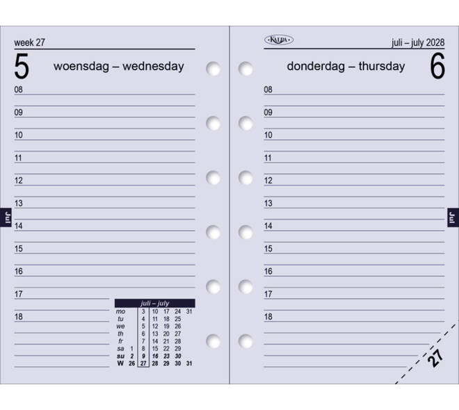 Agendavulling 2027 Kalpa Pocket 1dag/1pagina