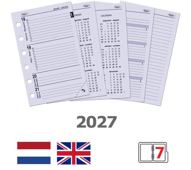 Agendavulling 2027 Kalpa Pocket 7dagen/2pagina's