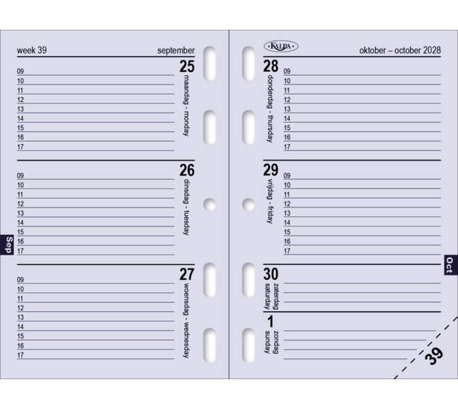 Agendavulling 2027 Kalpa Mini 7dagen/2pagina's