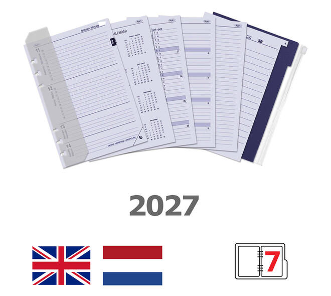Agendavulling 2027 Kalpa A5 jaardoos 7dagen/2pagina's