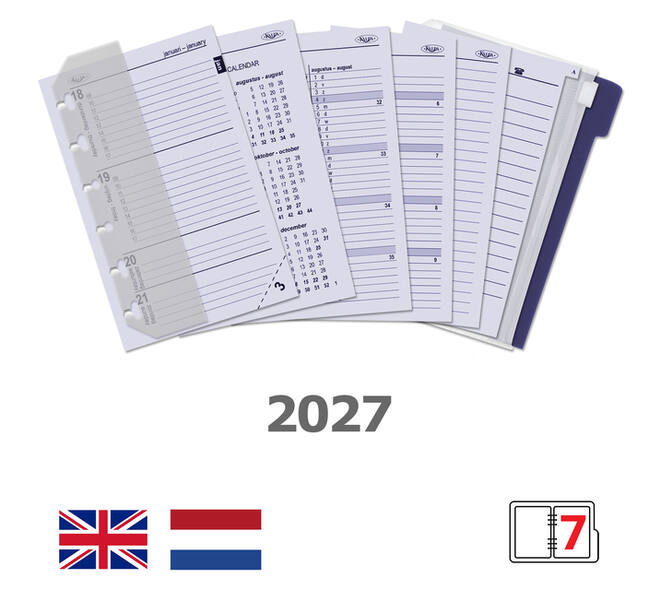 Agendavulling 2027 Kalpa Pocket jaardoos 7dagen/2pagina'