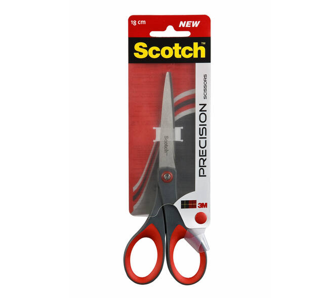 Schaar Scotch 18cm precision rood blister