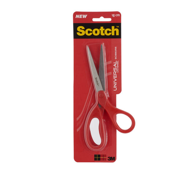 Schaar Scotch 18cm universeel rood blister