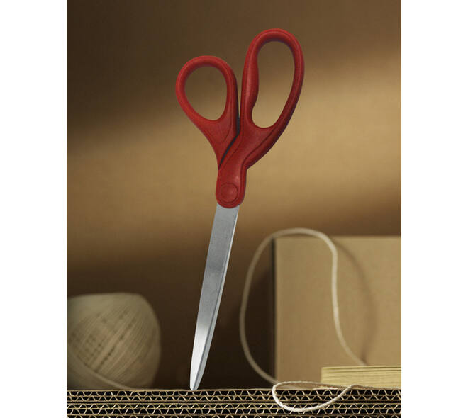Schaar Scotch 18cm universeel rood blister