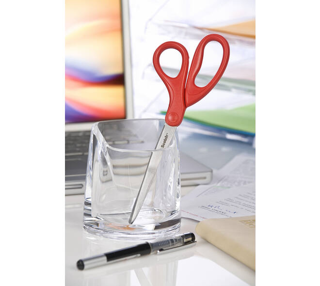 Schaar Scotch 18cm universeel rood blister