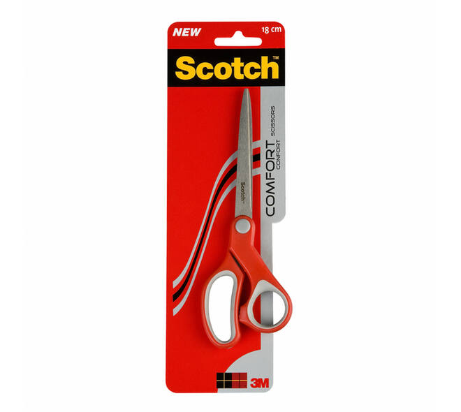 Schaar Scotch 18cm comfort rood blister