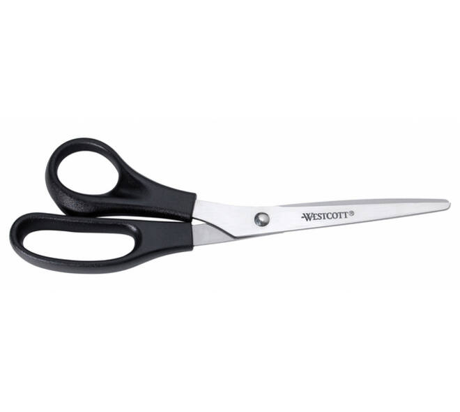 Kantoorschaar Westcott 210mm met kunststof grip linkshandig rvs