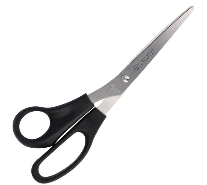Kantoorschaar Westcott 210mm met kunststof grip linkshandig rvs