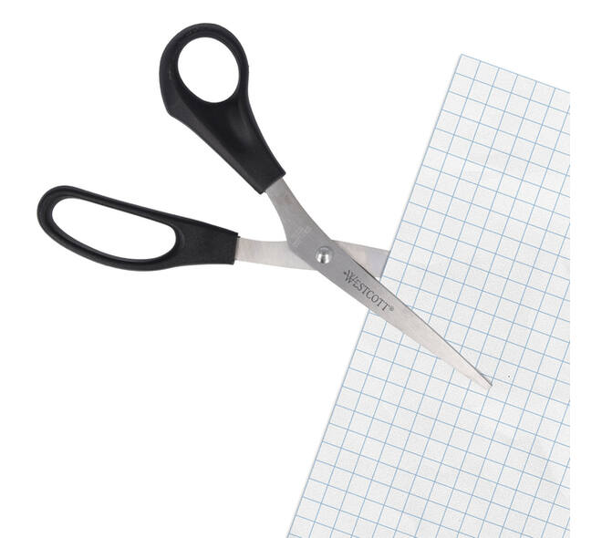 Kantoorschaar Westcott 210mm met kunststof grip linkshandig rvs