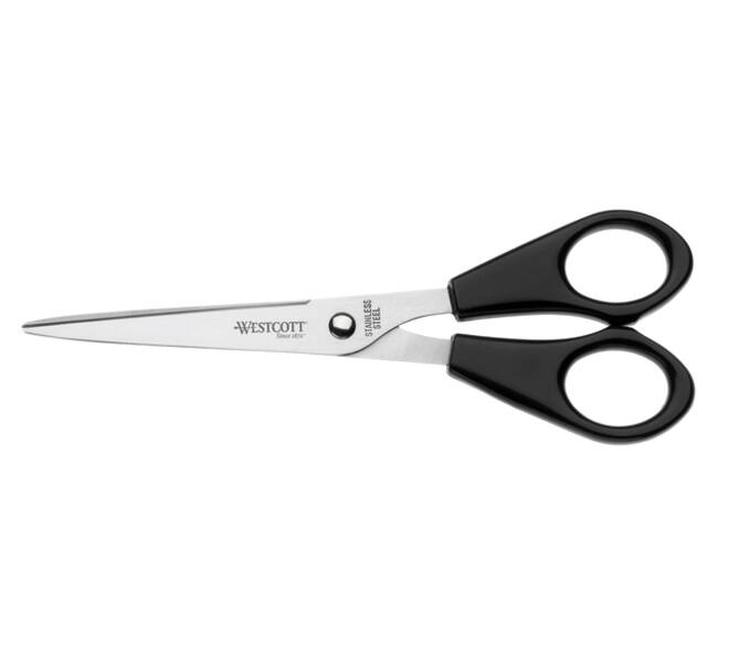 Kantoorschaar Westcott 155mm met kunststof grip rvs