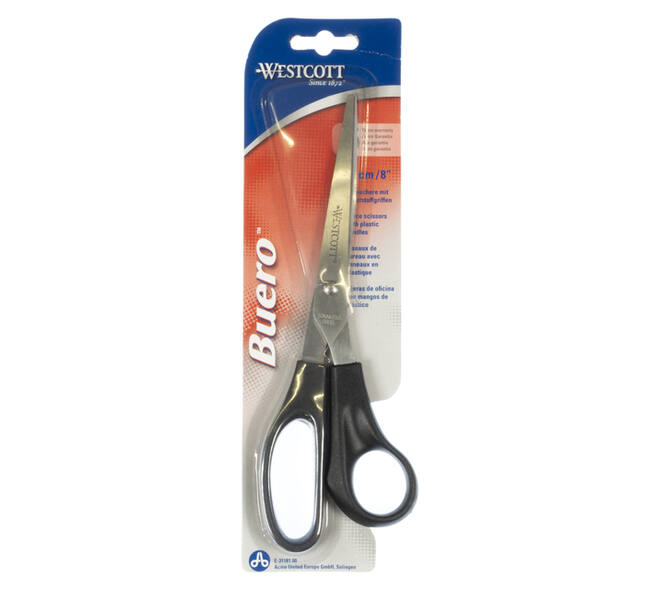 Kantoorschaar Westcott 210mm met kunststof grip rvs