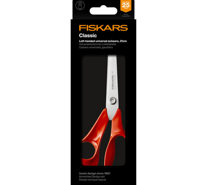 Schaar Fiskars Classic universeel 21cm links rood