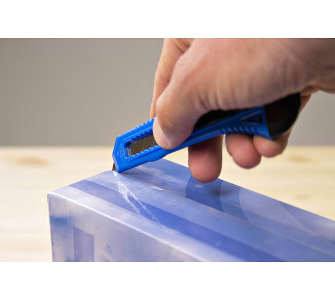Snijmes Westcott Office 18mm met schuifsluiting blauw