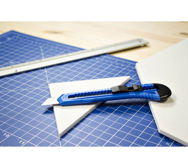 Snijmes Westcott Office 18mm met schuifsluiting blauw