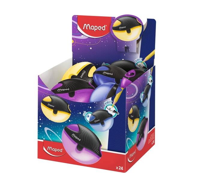 Puntenslijper Maped Galactic 1gaats display á 24 stuks assorti