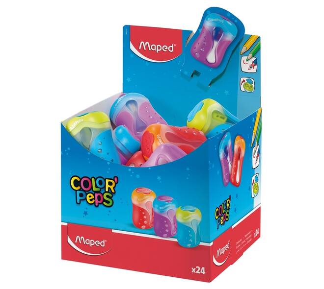 Puntenslijper Maped Color'Peps 2gaats display á 24 stuks assorti