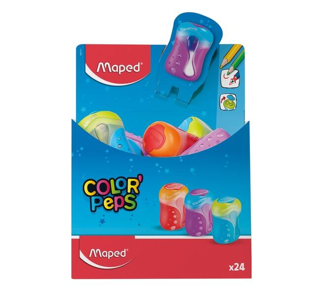 Puntenslijper Maped Color'Peps 2gaats display á 24 stuks assorti