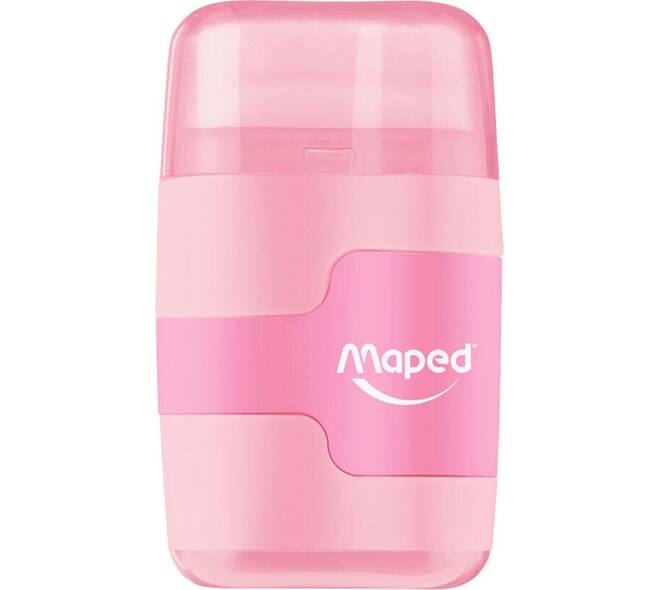 Puntenslijper Maped Connect 2-gaats met gum pastel assorti