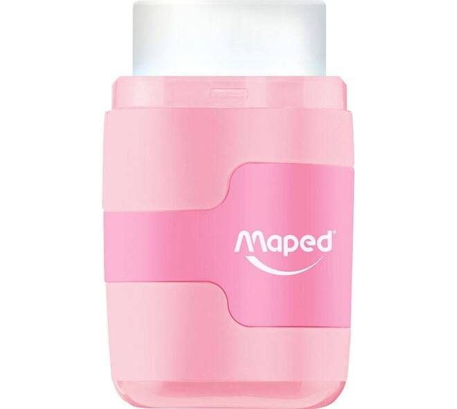 Puntenslijper Maped Connect 2-gaats met gum pastel assorti