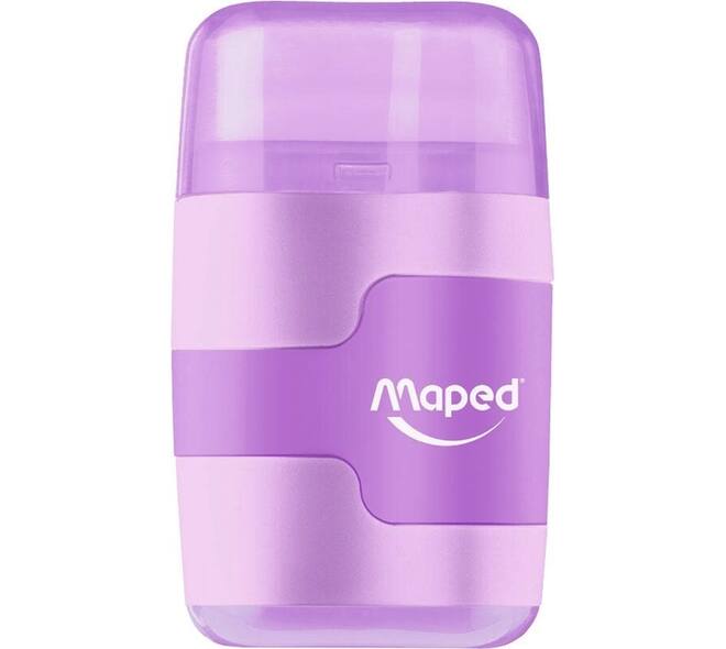 Puntenslijper Maped Connect 2-gaats met gum pastel assorti