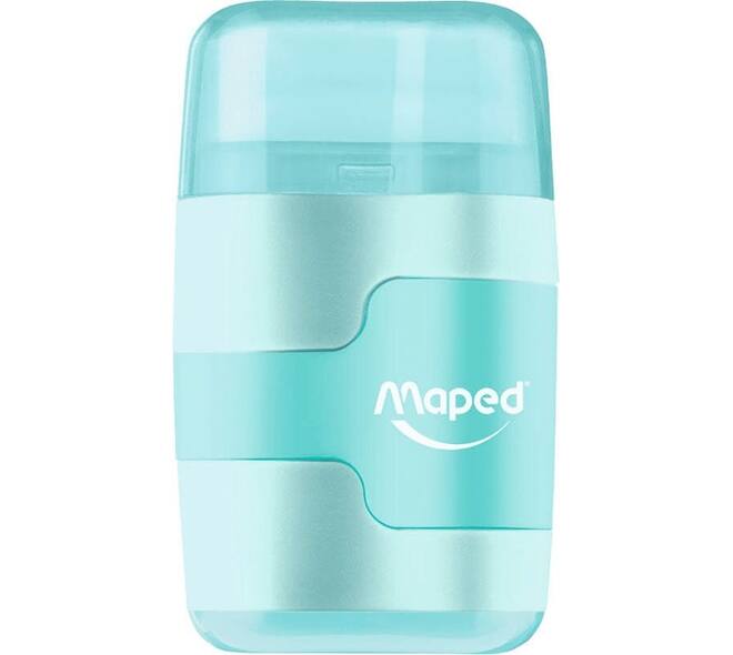 Puntenslijper Maped Connect 2-gaats met gum pastel assorti