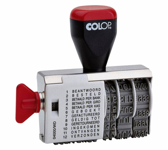 Woord-datumstempel Colop 04000/WD 12 teksten