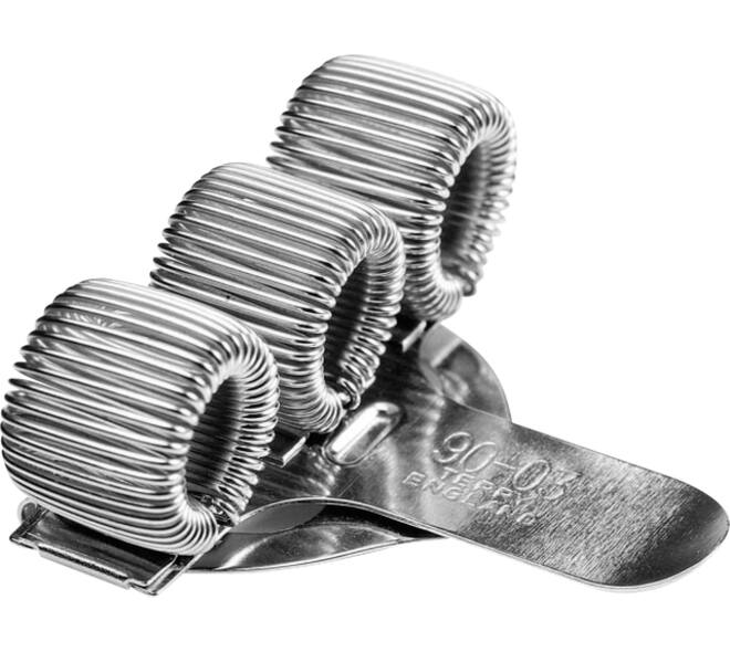 Penhouder Terry clip voor 3 pennen/potloden zilverkleurig