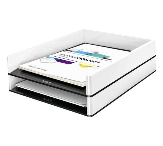 Brievenbak Leitz WOW A4 wit/zwart