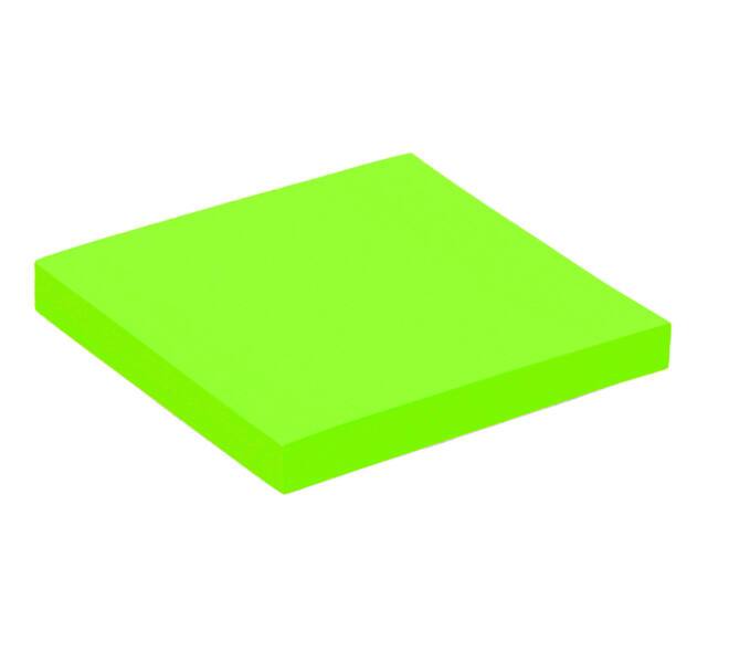 Memoblok Quantore 76x76mm neon groen 100 vel