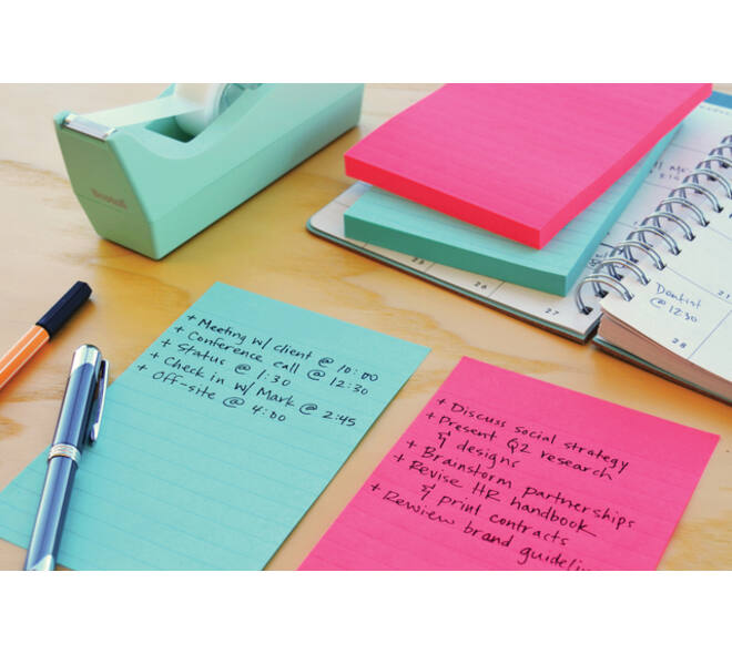 Memoblok Post-it 4690 Super Sticky 101x152mm lijn Bangkok 3 stuks