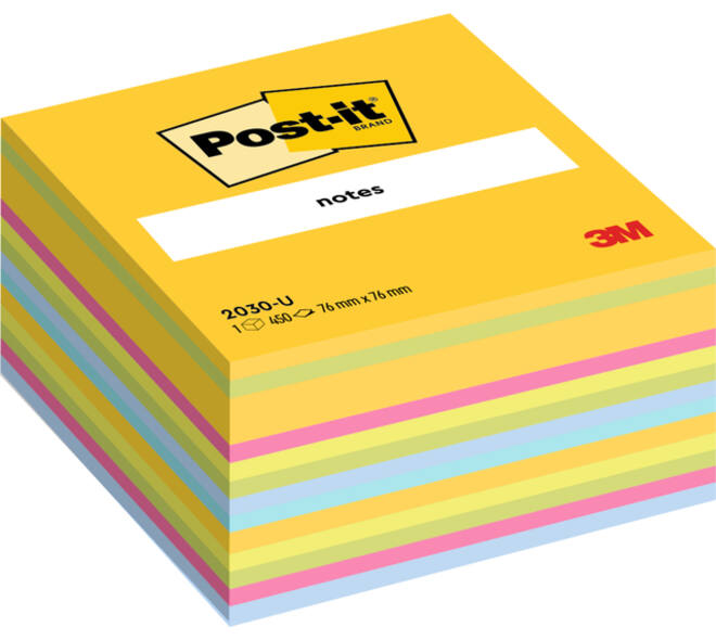 Memoblok Post-it 2030 76x76mm kubus ultra assorti