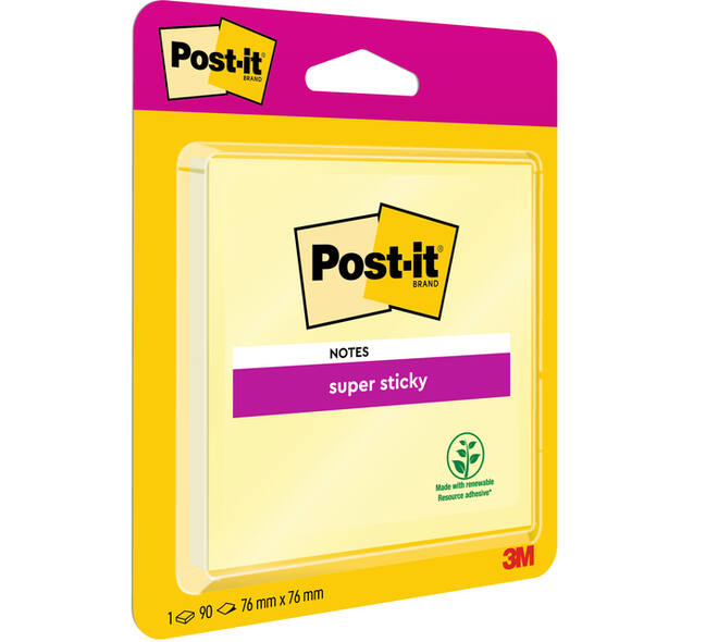 Memoblok Post-it 6920 Super Sticky 76x76mm geel