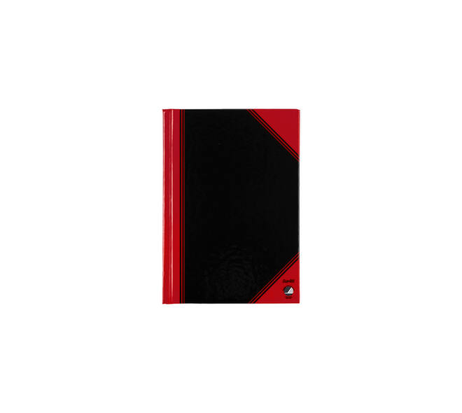 Notitieboek Bantex zwart/rood A6 lijn 70gr 96vel