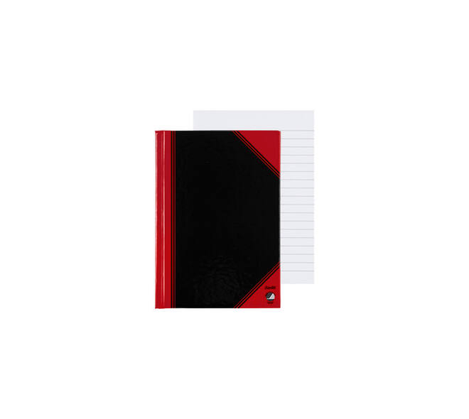 Notitieboek Bantex zwart/rood A6 lijn 70gr 96vel