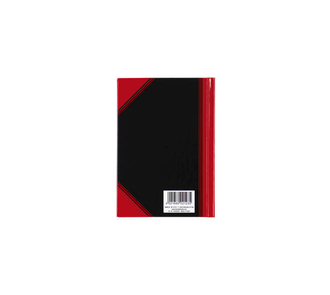 Notitieboek Bantex zwart/rood A6 lijn 70gr 96vel