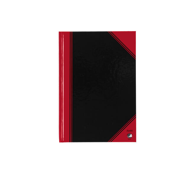 Notitieboek Bantex zwart/rood A5 lijn 70gr 96vel