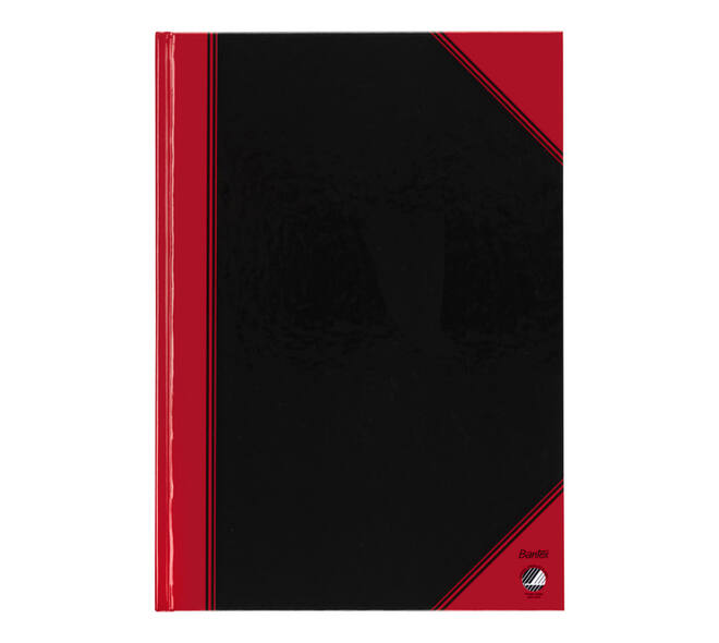 Notitieboek Bantex zwart/rood A4 lijn 70gr 96vel