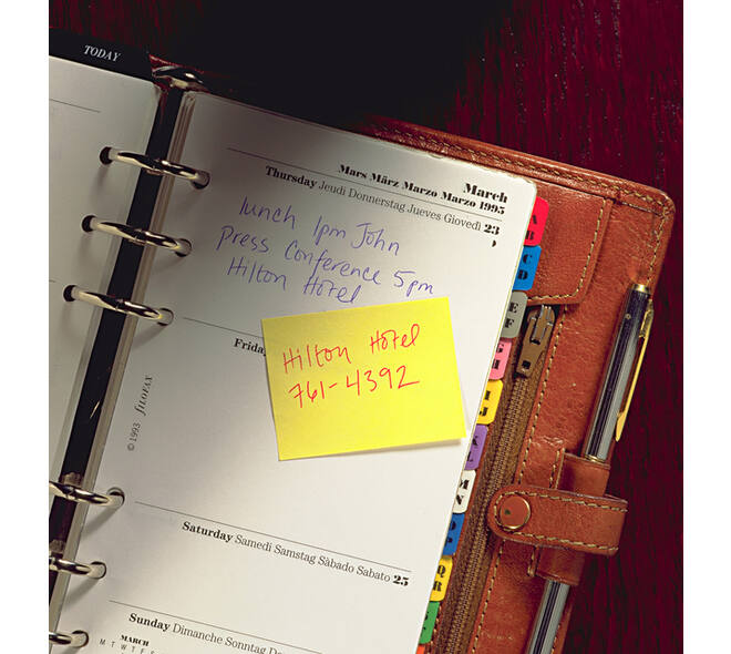 Memoblok Post-it 653-1B recycled 38x51mm canary yellow 6 stuks