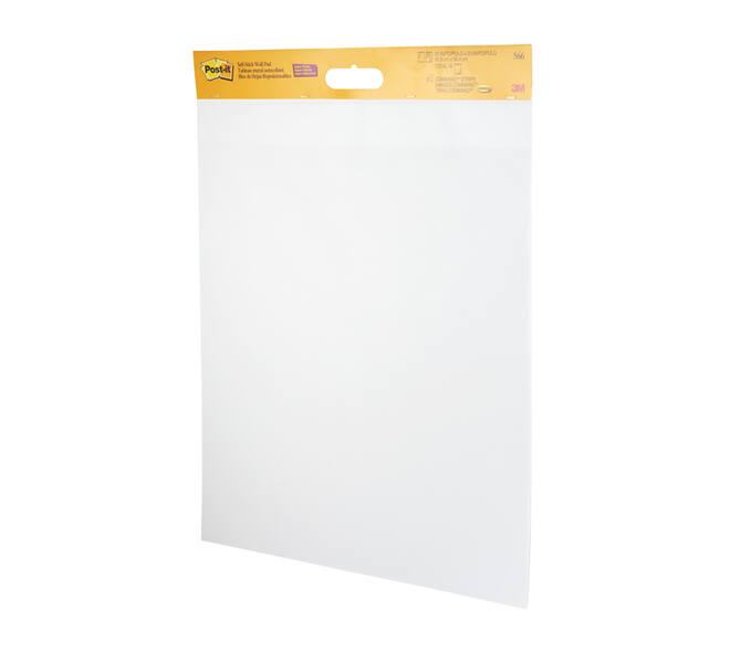 Meeting chart Post-it 566 Super Sticky 50.8x58.4cm wit incl Command bevestigingsstrip 2 stuks