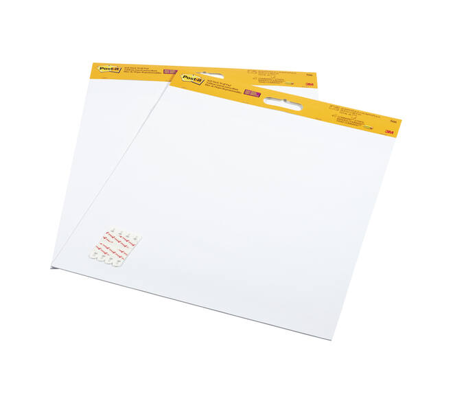 Meeting chart Post-it 566 Super Sticky 50.8x58.4cm wit incl Command bevestigingsstrip 2 stuks
