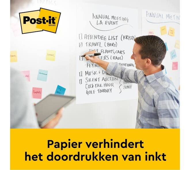 Meeting chart Post-it 563R Super Sticky 50,8x58,4cm met tafelstandaard wit 20 vel