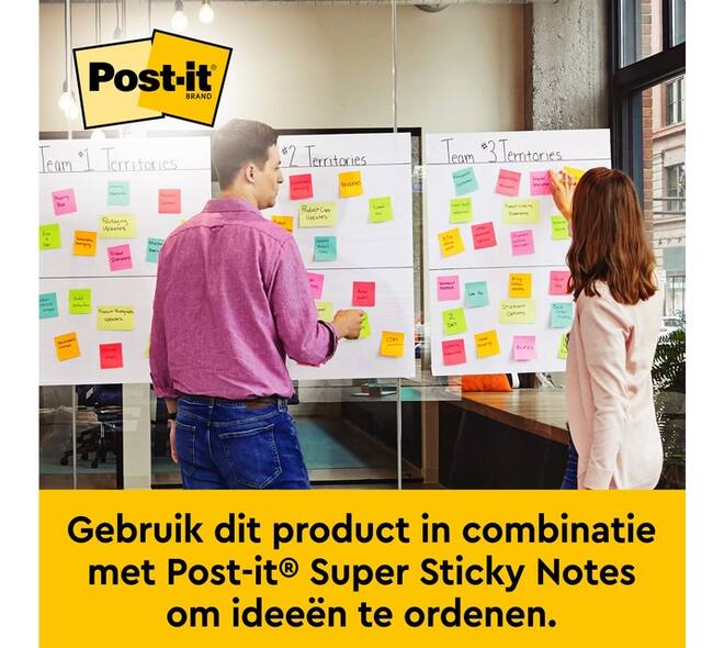 Meeting chart Post-it 563R Super Sticky 50,8x58,4cm met tafelstandaard wit 20 vel