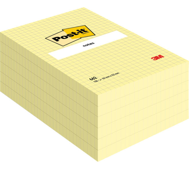 Memoblok Post-it 662 102x152mm ruit geel