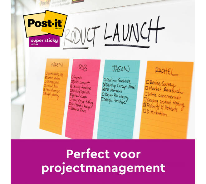 Memoblok Post-it 662 102x152mm ruit geel