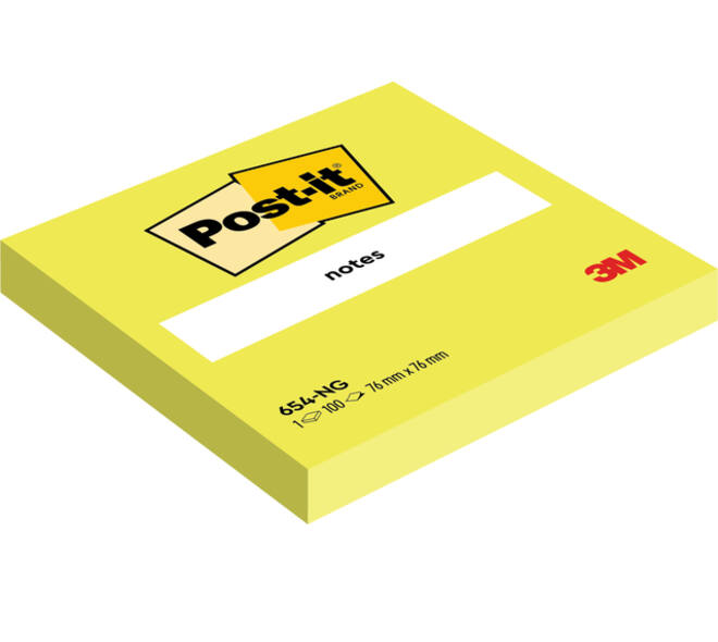 Memoblok Post-it 654 76x76mm neon groen 100 vel