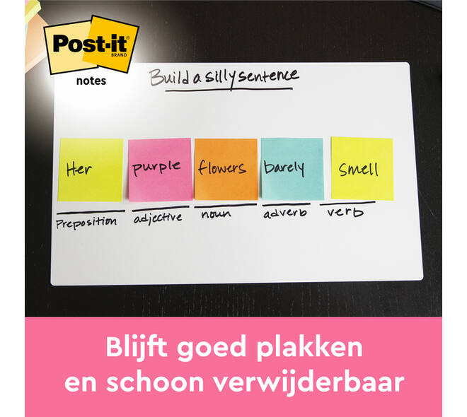 Memoblok Post-it 654 76x76mm neon geel 100 vel