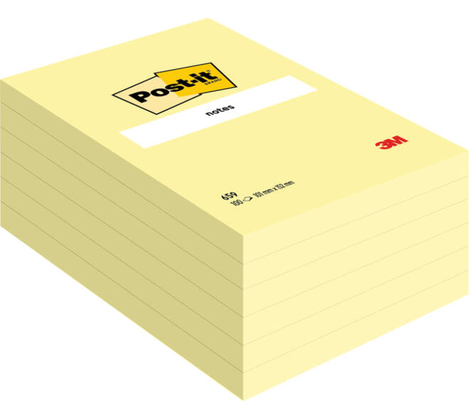 Memoblok Post-it 659 102x152mm geel