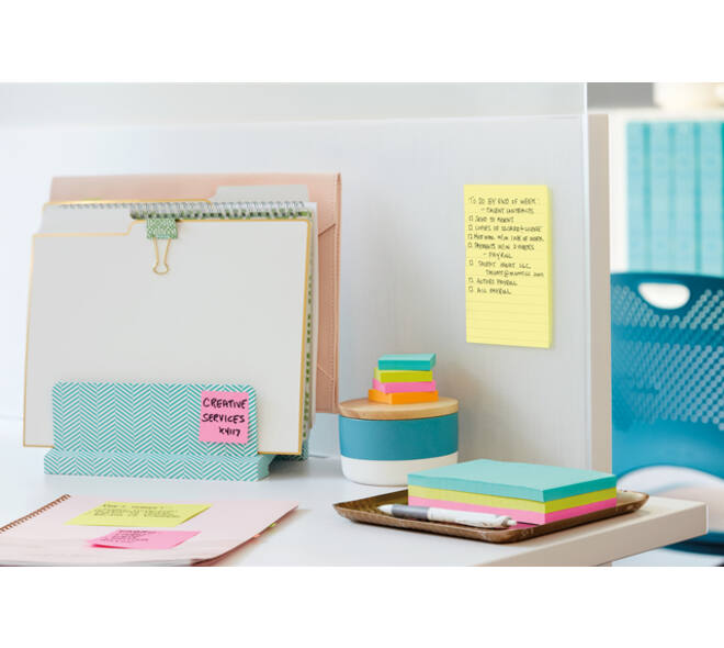 Memoblok Post-it 660 lijn 102x152mm canary yellow